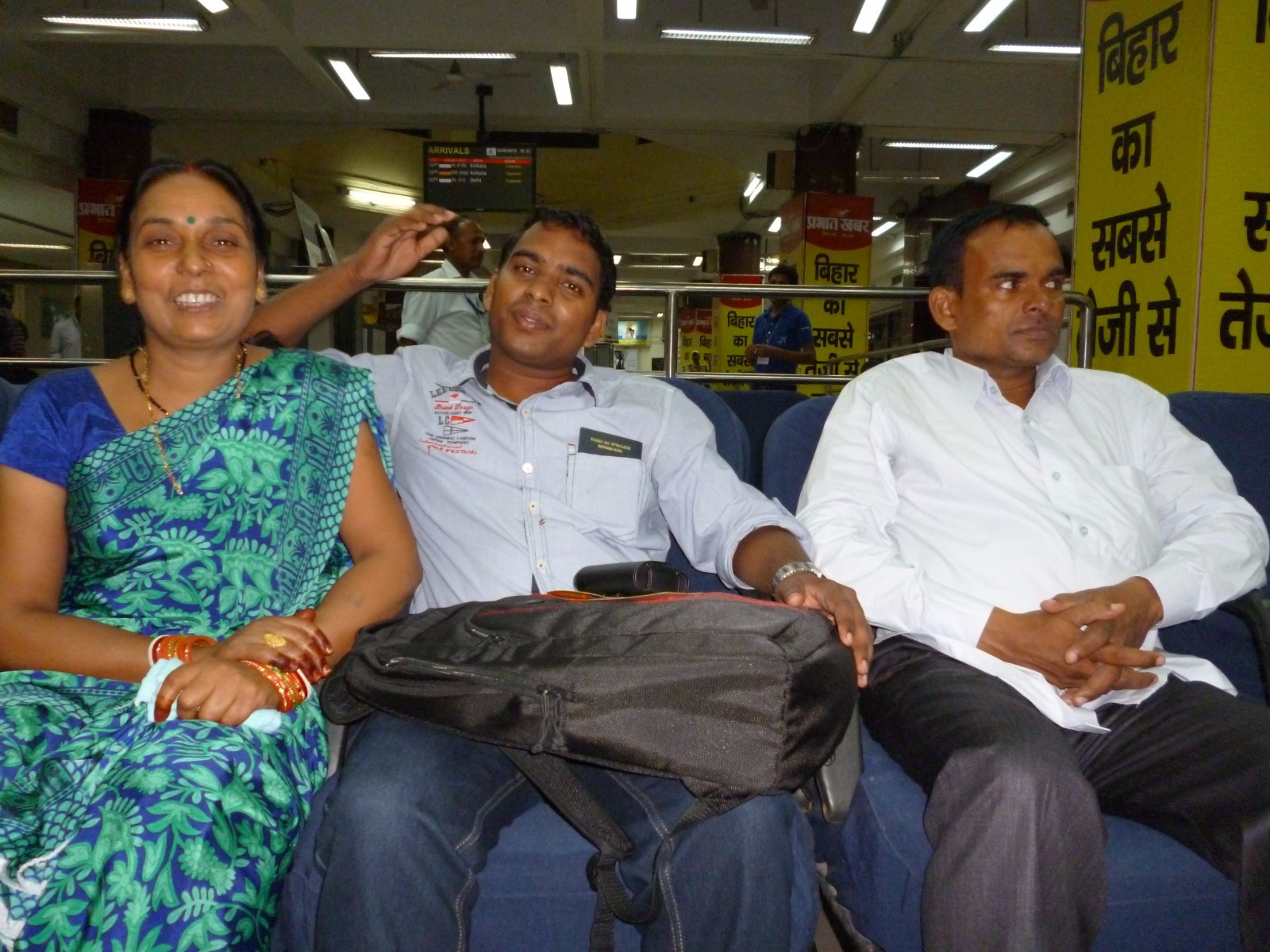 Praveen Kumar with his Parents at Patna Airport while leaving for Hungry .