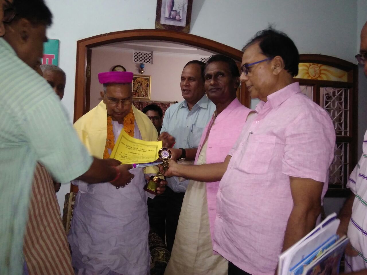 Retired H.M. & Presently Member of Syndicate ( B.N.M.U.) Sri Vidyanand Yadav honoured by Bharat Sahitya Sangam in presence of Dr.Madhepuri, Dr.Amol Ray (President) , Dr.Ashok kumar, Dr.Ram Naresh Singh & others onTeachers' Day .