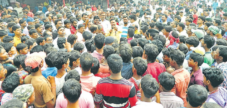DM Md.Sohail and other Officers during communal tensions at Bihariganj.
