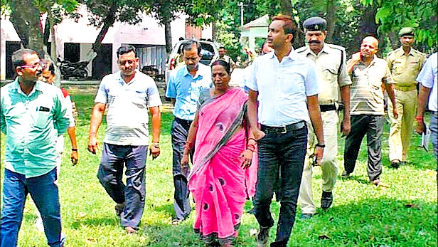 DM Md.Sohail working on Sunday. Visiting different locations of the district Madhepura for launching new projects.