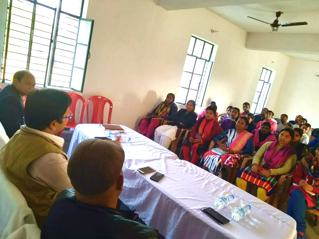 DM Navdeep Shukla along with SDM & DCLR answering the questions in BPSC Preparetary Class Room at Kishunganj Subdivisional Head quarter on Sunday.