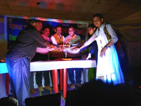 Samajsevi Dr.Bhupendra Madhepuri, Pro-VC Dr.Farookh Ali, Prof.Sanjay Parmar, Prof.Reeta Kumari and others inaugurating Cultural Program organised by Nehru Yuva Kendra at B.P.MANDAL Nagar Bhawan, Shahid Chulhai Marg Madhepura.