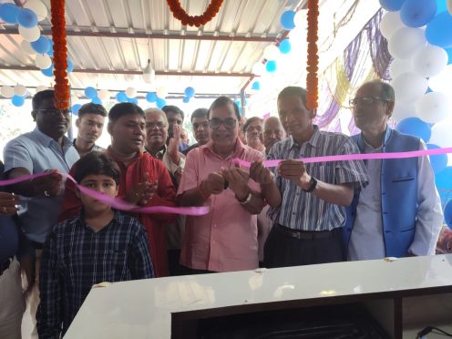 Samajsevi Shikshavid Dr.Bhupendra Narayan Yadav Madhepuri inaugurating Gahil Pharma outlet at Karpuri Medical College, Madhepura.